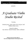 A Graduate Violin Studio Recital, January 10, 2011 [program]