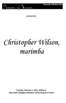 Christopher Wilson, marimba, February 1, 2011 [program]