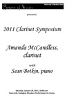Amanda McCandless, clarinet, with Sean Botkin, piano, January 29, 2011 [program]