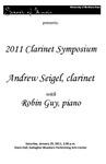 Andrew Siegel, clariet with Robin Guy, piano, January 29, 2011 [program]