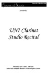 UNI Clarinet Studio Recital, April 7, 2011 [program]