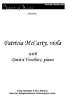 Patricia McCarty, viola, with Dmitri Vorobiev, piano [program]