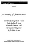 An Evening of Chamber Music, October 25, 2011 [program]