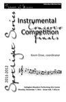 Instrumental Concerto Competition Finals, November 7, 2011 [program]