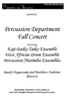 Percussion Department Fall Concert, November 2, 2011 [program]
