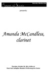 Amanda McCandless, clarinet, October 20, 2011 [program]