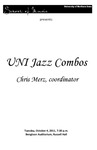 UNI Jazz Combos, Chris Merz, coordinator, October 4, 2011 [program]