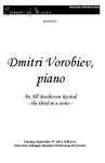 Dmitri Vorobiev, piano; An All Beethoven Recital, September 27, 2011 [program]