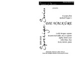 Excerpts from Richard Wagner's Die Walküre, February 3, 2010 [program] by University of Northern Iowa. School of Music.