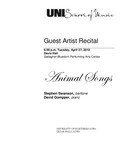 Animal Songs, April 27, 2010 [program] by University of Northern Iowa. School of Music.