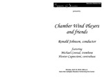 Chamber Wind Players and friends, Ronald Johnson, conductor, April 19, 2010 [program] by University of Northern Iowa. School of Music.