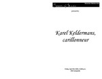 Karel Keldermans, carillonneur, April 30, 2010 [program] by University of Northern Iowa. School of Music.