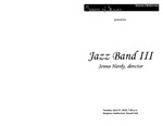 Jazz Band III, April 27, 2010 [program] by University of Northern Iowa. School of Music.