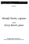Brenda Harris, soprano, with Korey Barrett, piano, October 7, 2010 [program] by University of Northern Iowa. School of Music.