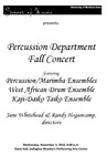 Percussion Department Fall Concert, November 3, 2010 [program] by University of Northern Iowa. School of Music.