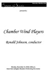 Chamber Wind Players, Ronald Johnson, conductor, November 15, 2010 [program] by University of Northern Iowa. School of Music.