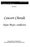 Concert Chorale, Dyan Meyer, conductor, October 17, 2010 [program] by University of Northern Iowa. School of Music.