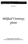 Mikhail Vorotnoy, piano, September 28, 2010 [program] by University of Northern Iowa. School of Music.