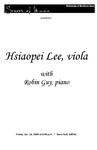Hsiaopei Lee, viola, with Robin Guy, piano, January 16, 2009 [program]