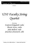 UNI Faculty String Quartet, January 20, 2009 [program] by University of Northern Iowa. School of Music.