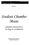 Student Chamber Music, April 23, 2009 [program] by University of Northern Iowa. School of Music.