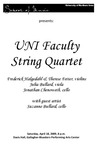 UNI Faculty String Quartet, April 18, 2009 [program] by University of Northern Iowa. School of Music.
