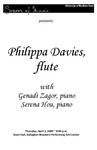 Philippa Davies, flute, April 2, 2009 [program] by University of Northern Iowa. School of Music.