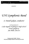 UNI Symphonic Band, April 9, 2009 [program] by University of Northern Iowa. School of Music.