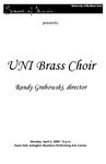 UNI Brass Choir, April 6, 2009 [program] by University of Northern Iowa. School of Music.