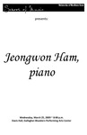Jeongwon Ham, piano, March 25, 2009 [program] by University of Northern Iowa. School of Music.