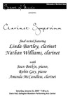Clarinet Symposium: Final recital featuring Linda Bartley, clarinet, Nathan Williams, clarinet, January 31, 2009 [program] by University of Northern Iowa. School of Music.