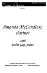 Amanda McCandless, clarinet, with Robin Guy, piano, January 21, 2009 [program] by University of Northern Iowa. School of Music.