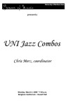UNI Jazz Combos, Chris Merz, coordinator, March 2, 2009 [program] by University of Northern Iowa. School of Music.