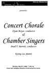 Concert Chorale & Chamber Singers, March 9, 2009 [program] by University of Northern Iowa. School of Music.