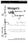 Women's Chorus & UNI Singers, April 16, 2009 [program] by University of Northern Iowa. School of Music.