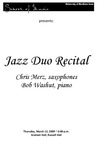 Jazz Duo Recital, March 12, 2009 [program] by University of Northern Iowa. School of Music.