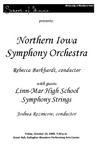 Northern Iowa Symphony Orchestra, October 23, 2009 [program]