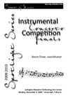 Instrumental Concerto Competition Finals, November 9, 2009 [program]