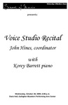 Voice Studio Recital, October 28, 2009 [program]