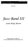 Jazz Band III, November 17, 2009 [program] by University of Northern Iowa. School of Music.