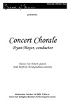 Concert Chorale, October 14, 2009 [program] by University of Northern Iowa. School of Music.