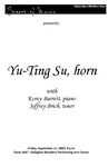 Yu-Ting Su, horn, September 11, 2009 [program] by University of Northern Iowa. School of Music.
