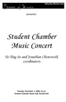 Student Chamber Music Concert, December 1, 2009 [program] by University of Northern Iowa. School of Music.