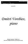 Dmitri Vorobiev, piano, December 7, 2009 [program] by University of Northern Iowa. School of Music.