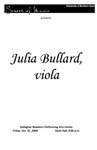 Julia Bullard, viola, October 31, 2008 [program]