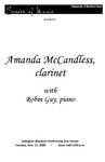 Amanda McCandless, clarinet, with Robin Guy, piano, November 11, 2008 [program]
