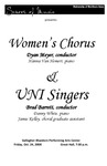Women's Chorus & UNI Singers, October 24, 2008 [program]