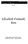 Elizabeth Freimuth, horn, September 4, 2008 [program]