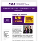 UNI S A C Updates: Sociology, Anthropology, Criminology Newsletter, Summer 2019 by University of Northern Iowa. Department of Sociology, Anthropology, and Criminology.