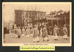 [040a] Parade Passing Suffragette Stand [front] by Leet Brothers